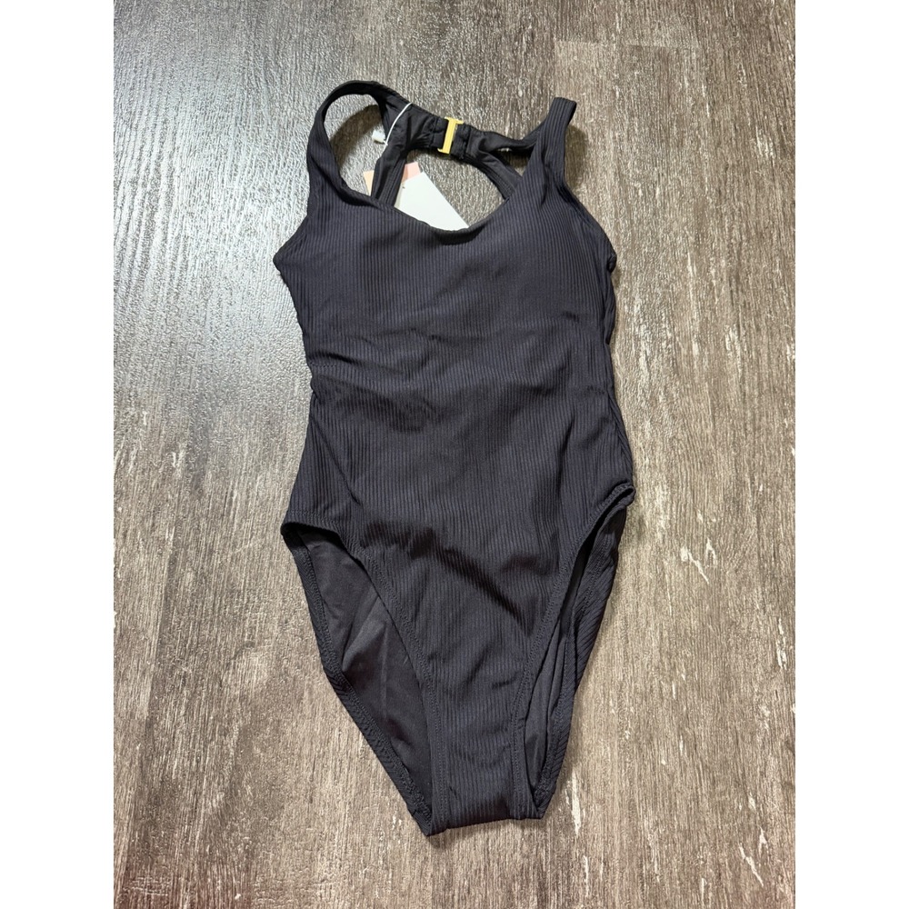 Andie Swim The Catalina One Piece Women XS Black Ribbed Racerback Swimsuit NEW